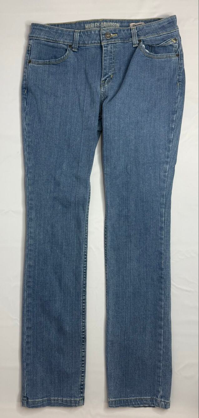 Harley Davidson Women’s Straight Stretch Jeans Blue Denim Size 30